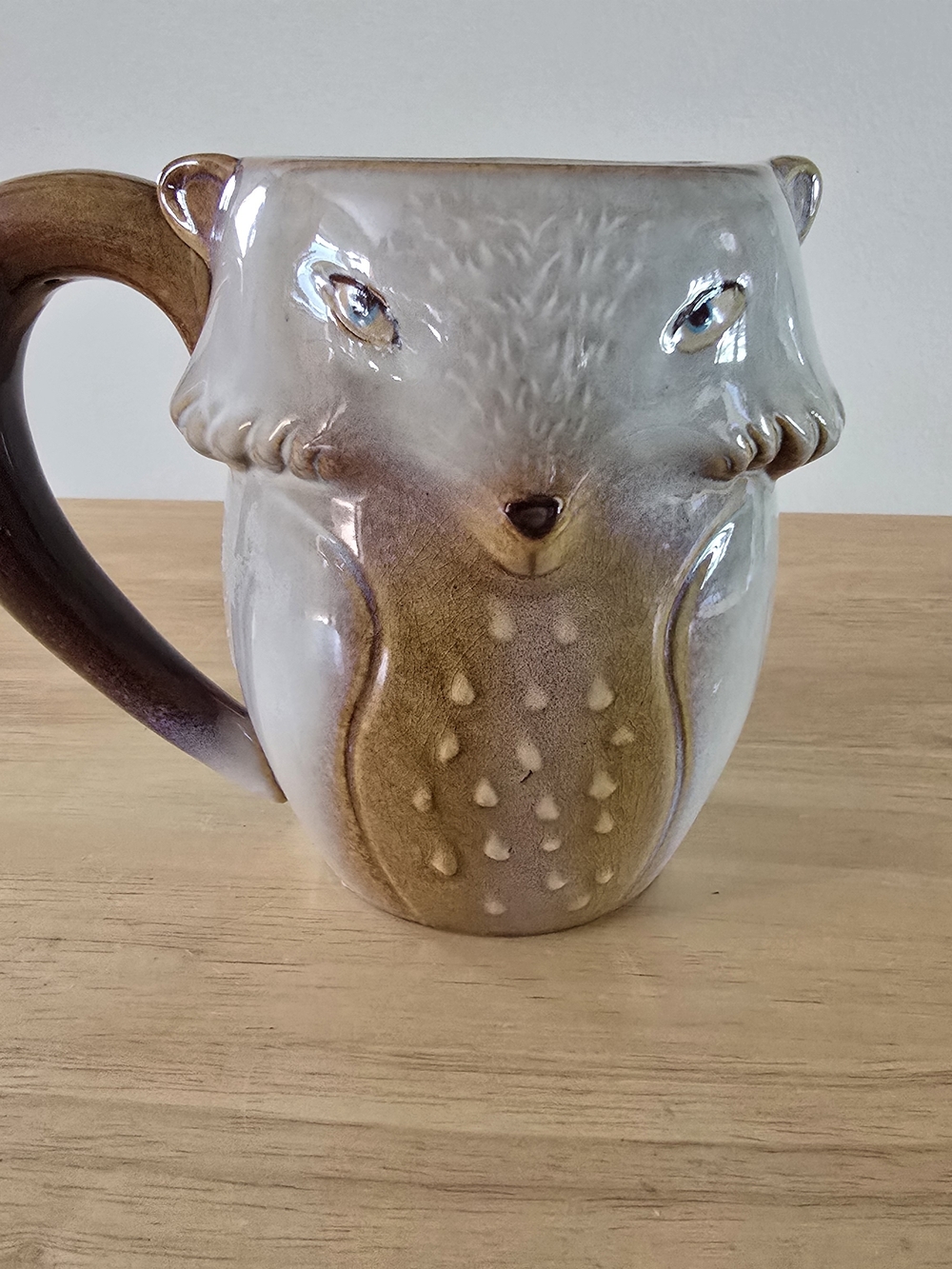 Gibson Brown & Cream Fox-Shaped Ceramic Mug